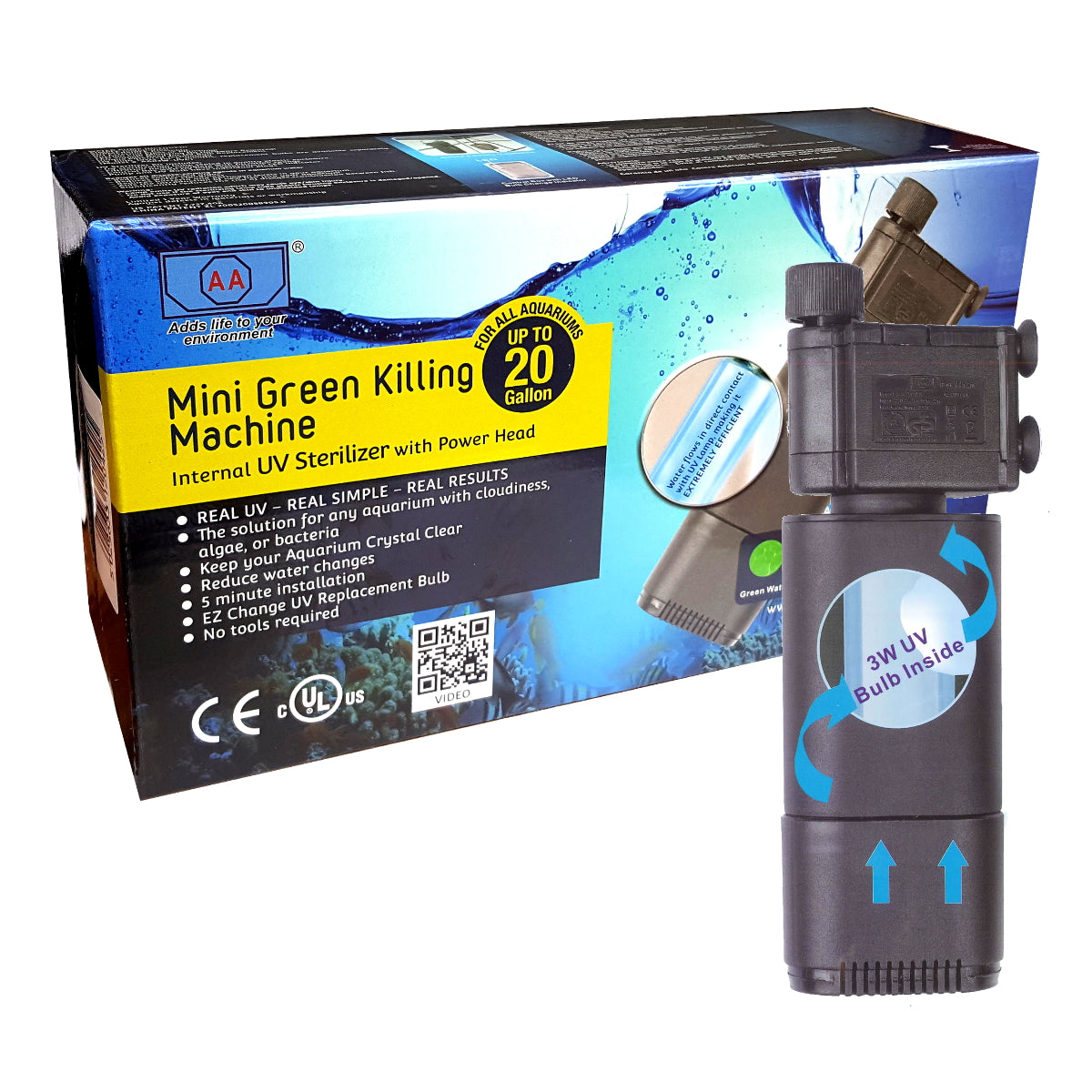 Fish R Fun Internal Aquarium UV Steriliser 3w 200L/h