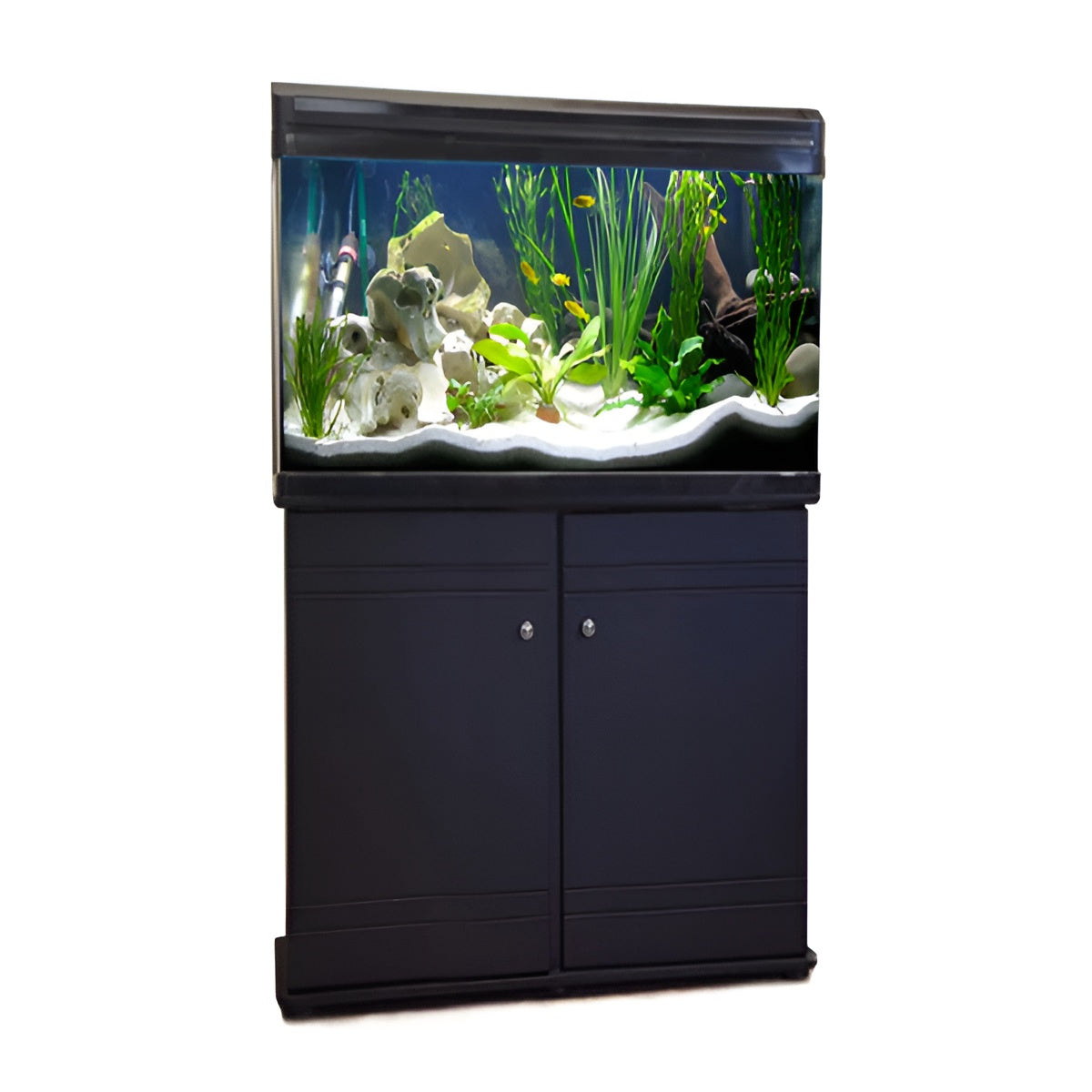 BOYU Aquarium Fish Tank & Cabinet 60cm 80L Black / White
