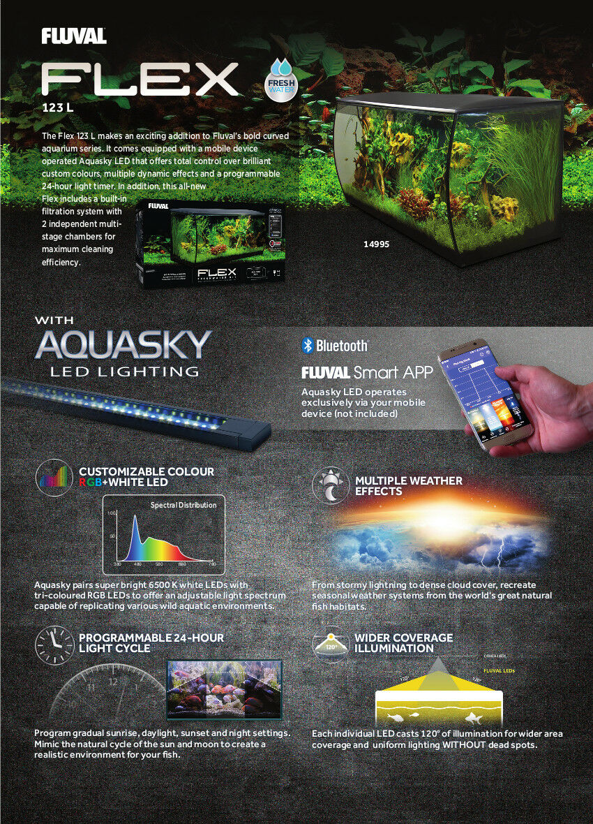 Fluval Flex 123L Aquarium White with Aquasky LED Lighting
