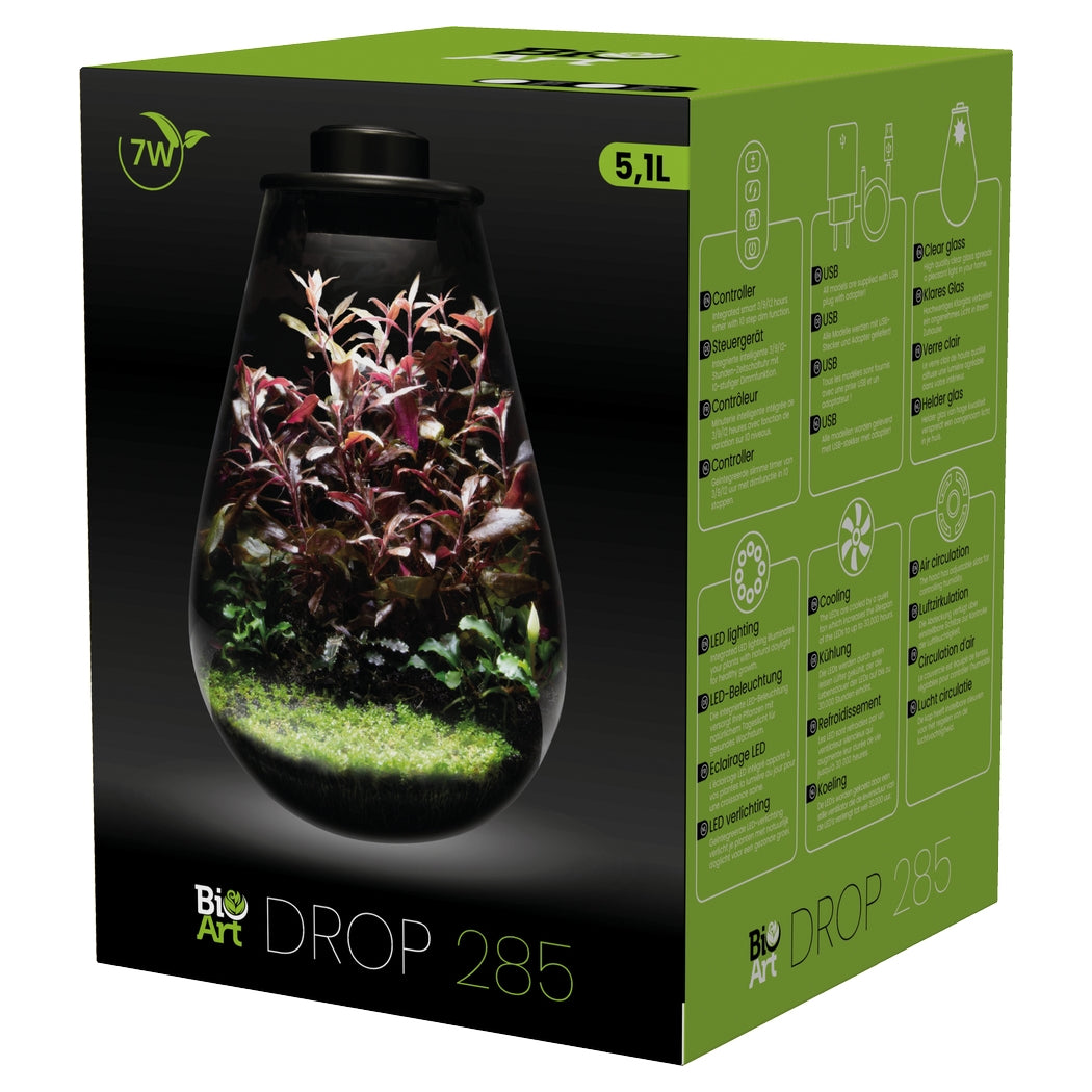 BioArt DROP Terrarium Micro Landscape Black 5.1L