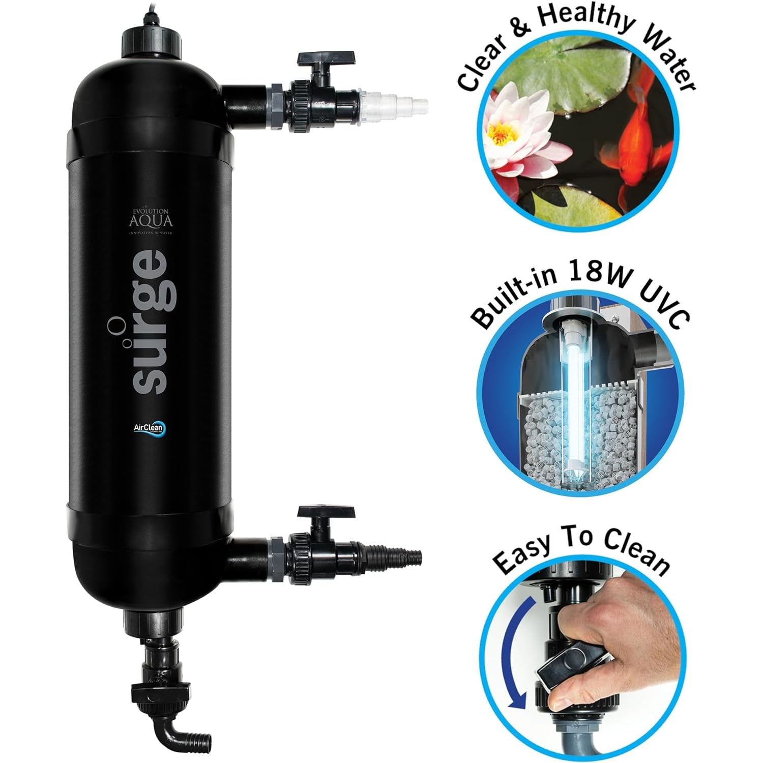 Evolution Aqua Pond Surge Filter with 18w UV Ponds up to 5000L