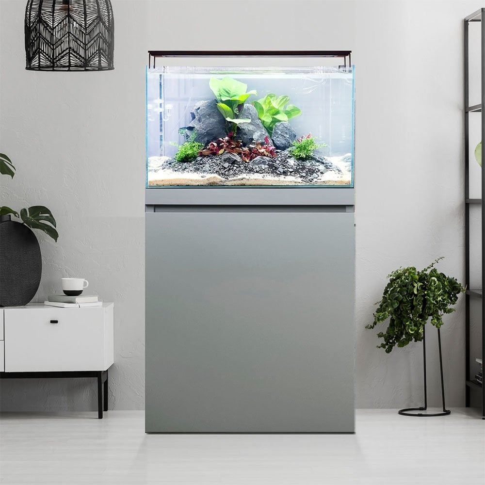 Fluval Visi-White 60 Aquascaping Aquarium & Cabinet Set 78L – Dusty Grey