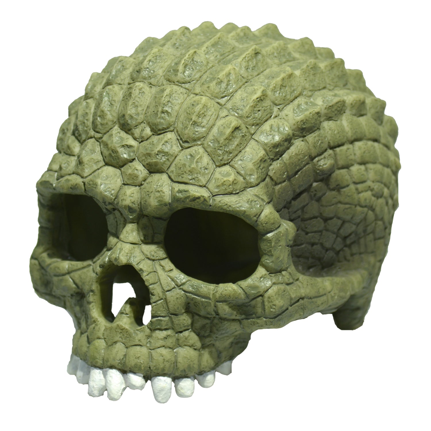 Aqua One Resin Aquarium Ornaments Alligator Green Skull