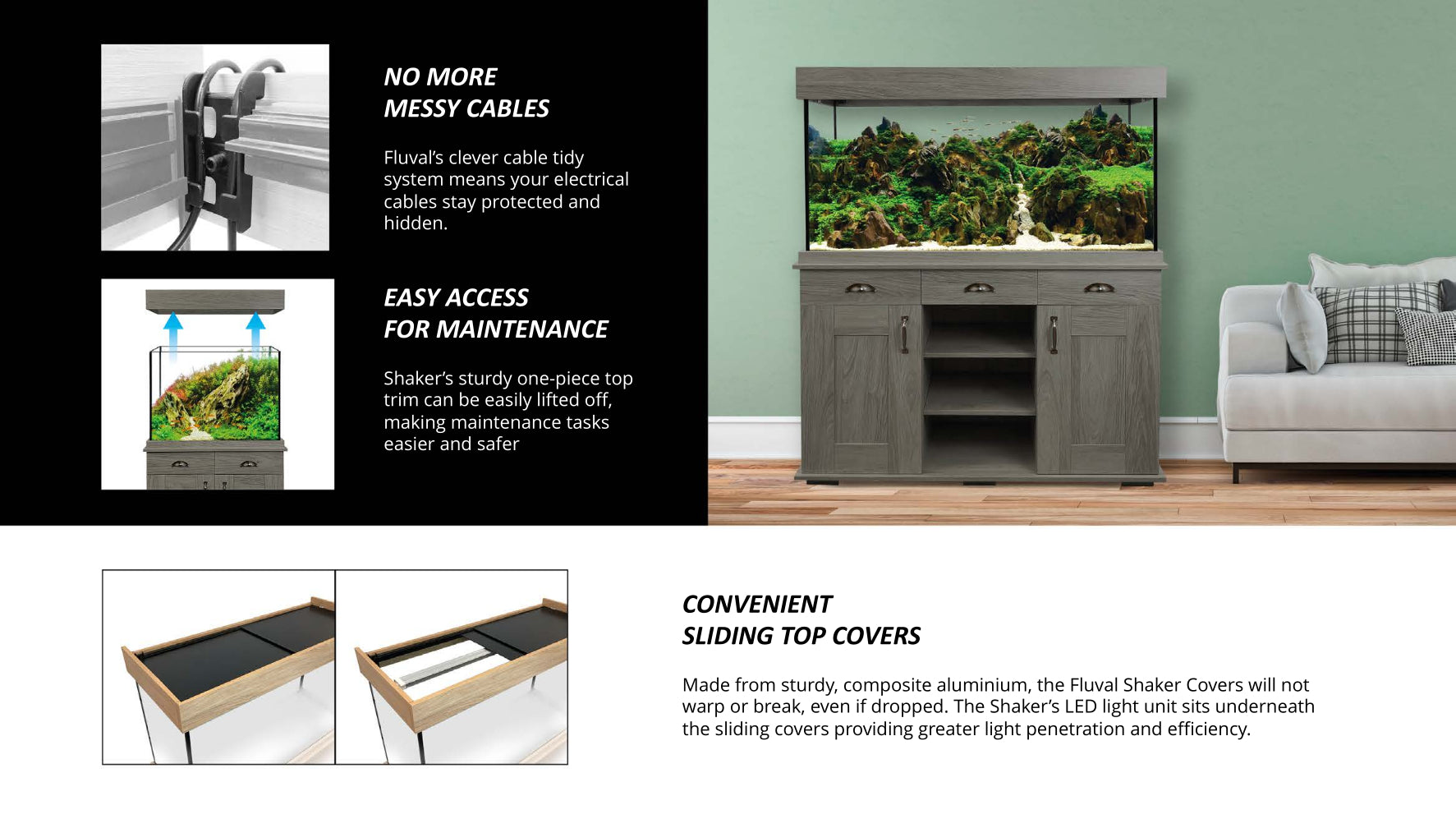 Fluval Shaker 252L Aquarium Fish Tank & Cabinet Hampshire Oak