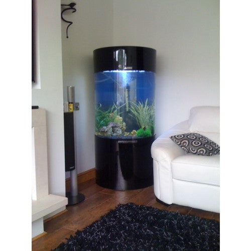 Column Aquarium Fish Tank Gloss Black 147L