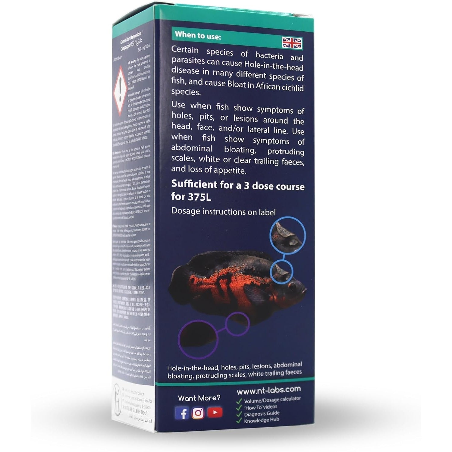 NT Labs Octozin Hole in the Head & Bloat Disease Treatment 250ml