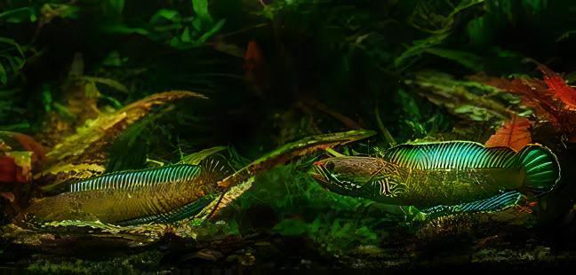 Blue Rainbow Snakehead Channa Andrao Bleheri 10cm - Real Aquatics