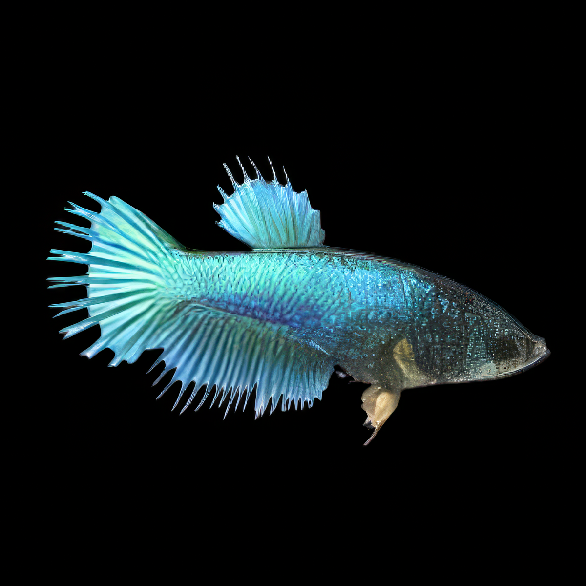 Crown Tail Betta Female Turquoise 3cm - Real Aquatics