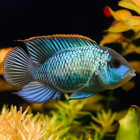 Electric Blue Acara Cichlid Andinoacara Pulcher 5cm - Real Aquatics