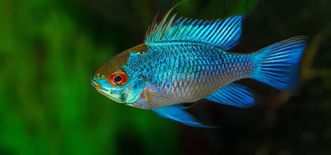 Electric Blue Ram Mikrogeophagus Ramirezi 3cm - Real Aquatics