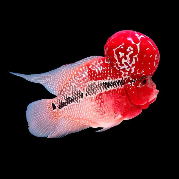 Full Pearl Super Red Star Flowerhorn Grade A 12cm Male - Real Aquatics
