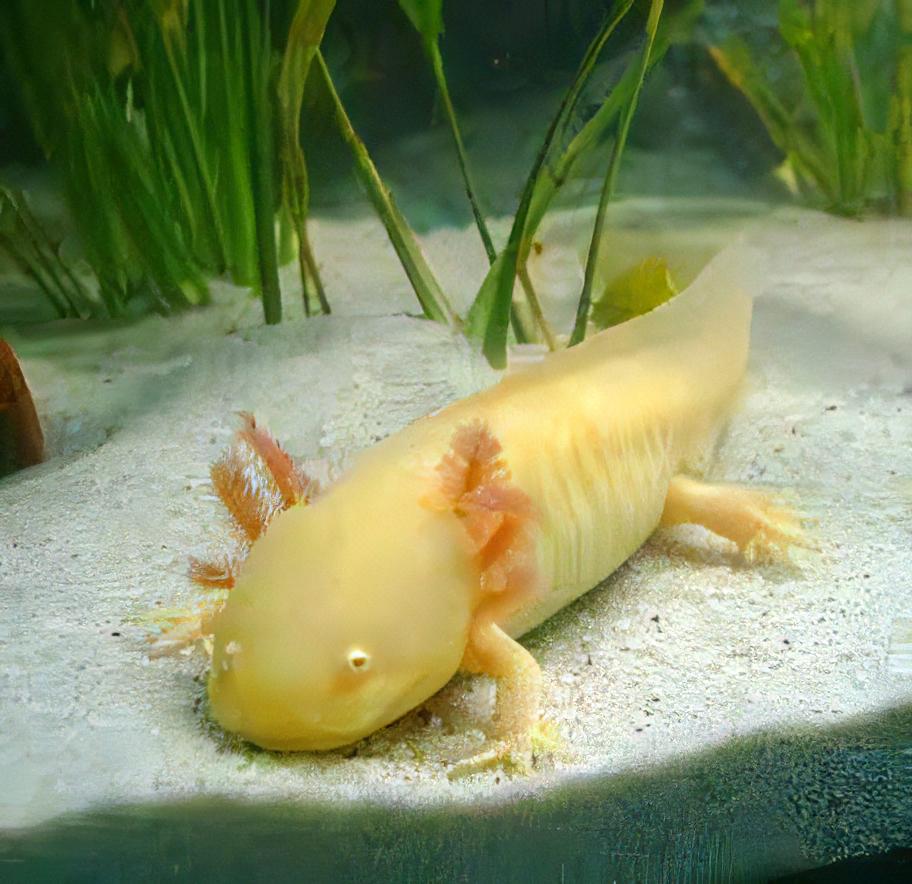 Golden Red Eye Axolotl Ambystoma Mexicanum