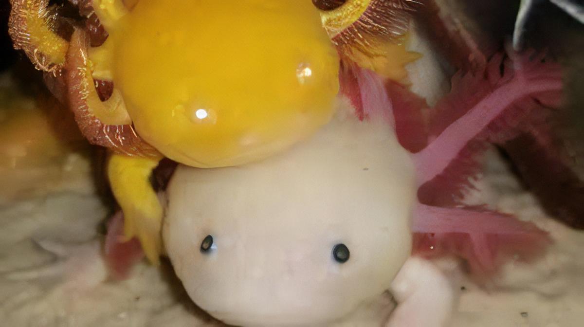 Golden Red Eye Axolotl Ambystoma Mexicanum