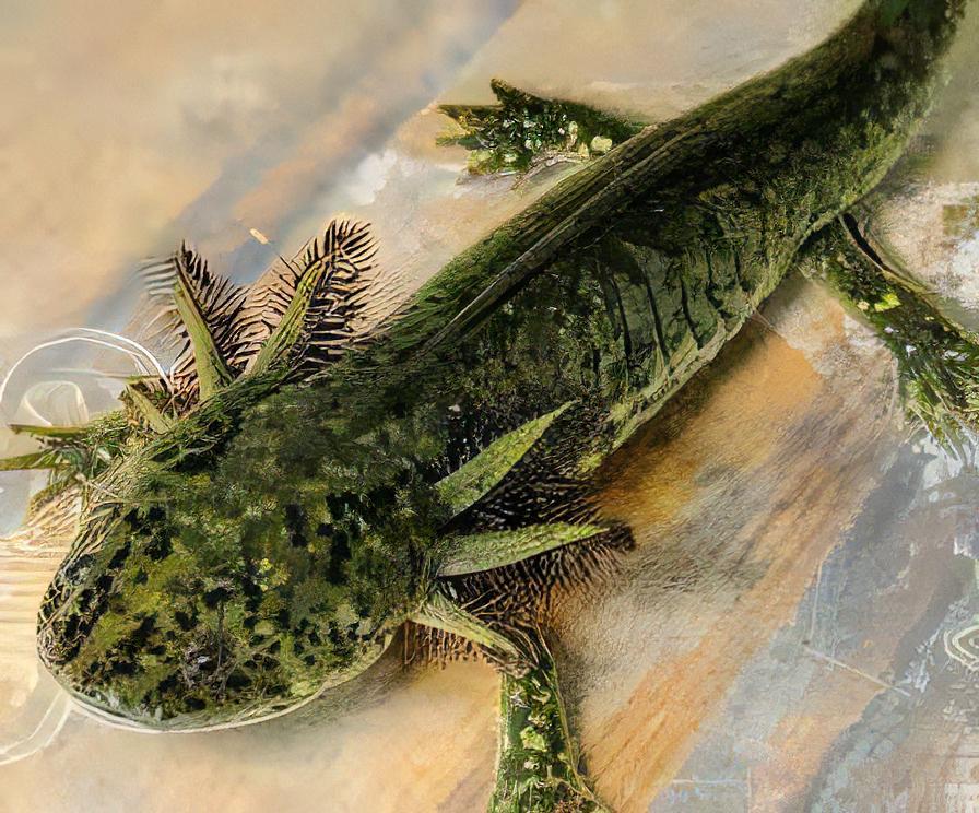 Green Black Eye Axolotl Ambystoma Mexicanum