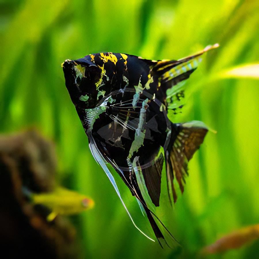 Marbled Golden Angelfish Pterophyllum Scalare - Real Aquatics