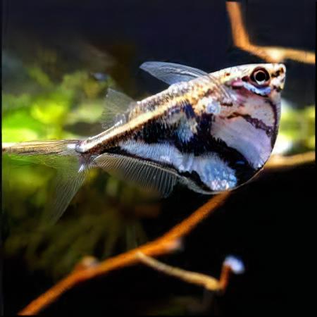 Marbled Hatchet Fish Carnegiella Strigata 4cm - Real Aquatics