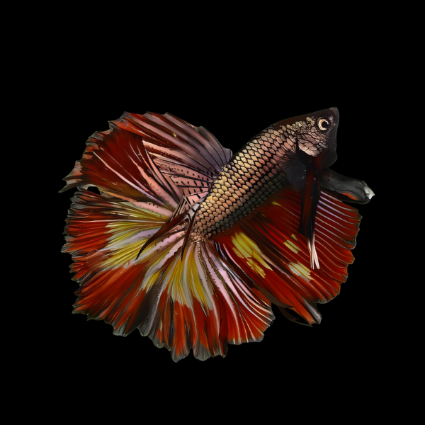 Metallic Half Moon Betta Male Tri Colour 3cm - Real Aquatics