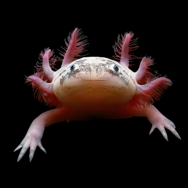 Pearl Black Eye Axolotl Ambystoma Mexicanum - Real Aquatics