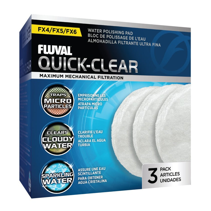 Fluval Quick-Clear Water Polishing Pads for FX2/FX4/FX5/FX6 (3 Pack)