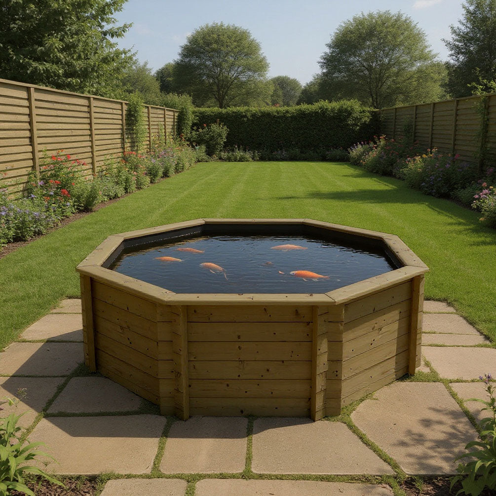 The Garden Timber Company Wooden Fish Ponds 8ft Octagonal 831mm Height 3170L