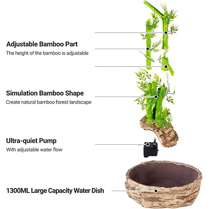 ReptiZoo Bamboo Plant Dripper 2in1 Height Adjustable