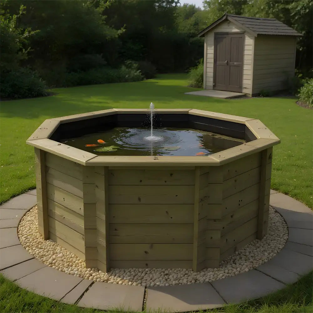 The Garden Timber Company Wooden Fish Ponds 6ft Octagonal 1099mm Height 2150L