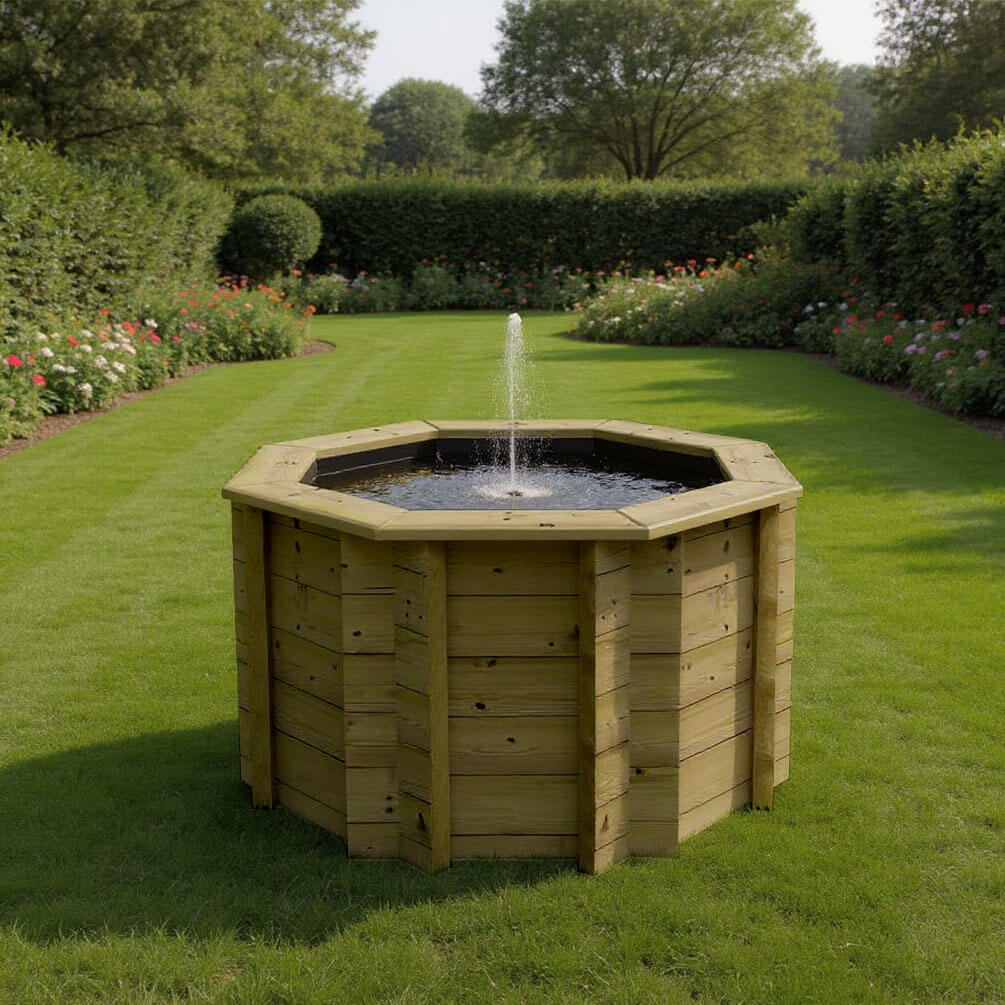 The Garden Timber Company Wooden Fish Ponds 4ft Octagonal 831mm Height 615L