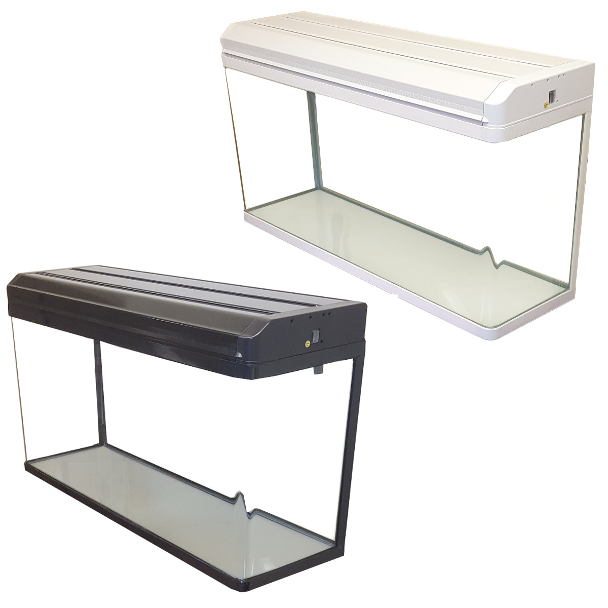 Aquarium Fish Tank 80cm 120L Black / White