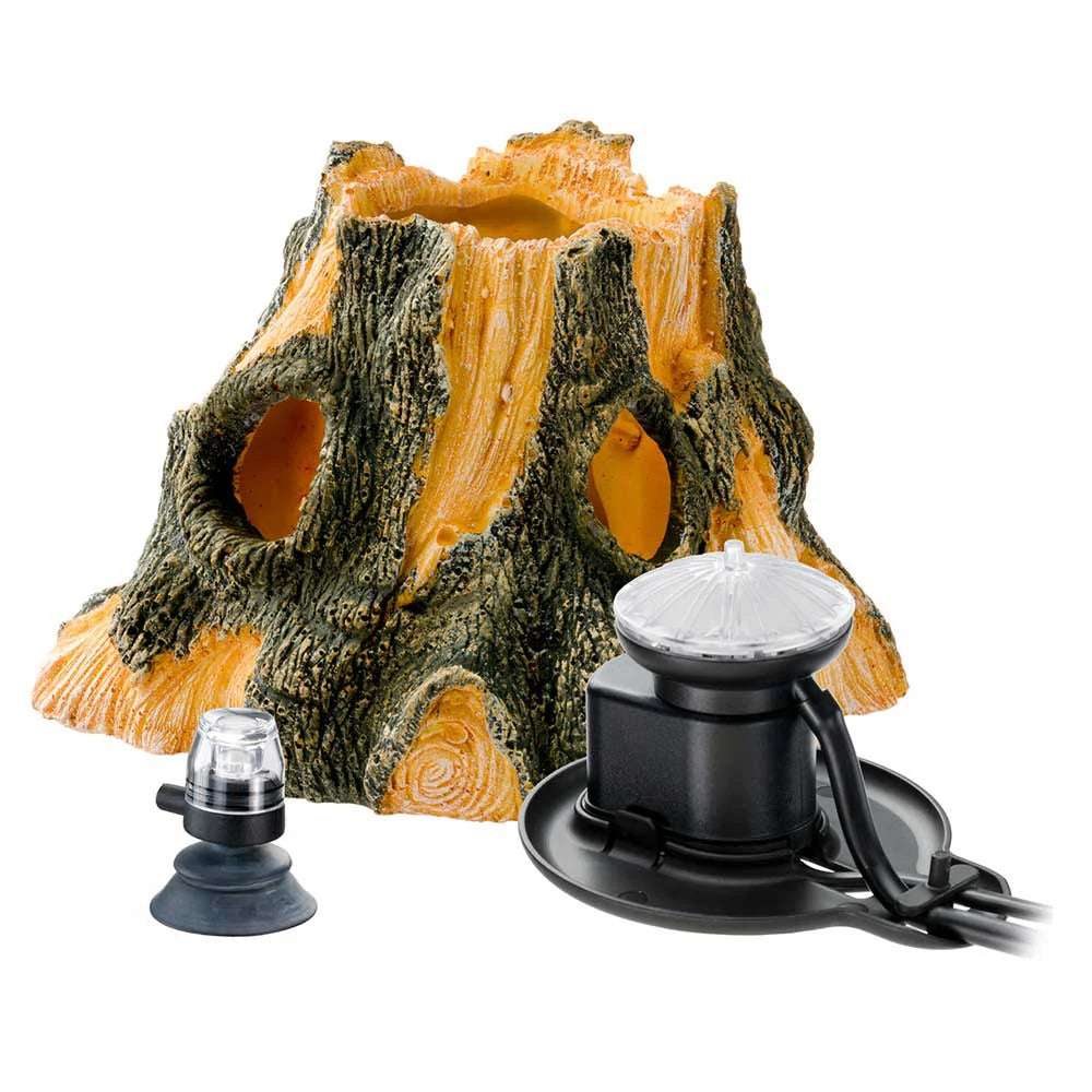 Hydor Show Kit Box Tree Stump Ornament with Aerator and LED Lighting