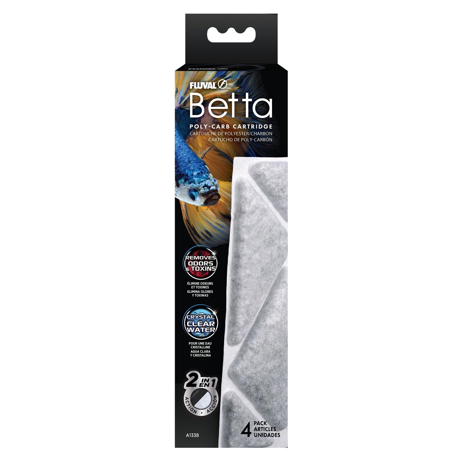 Fluval Betta Poly-Carb Filter Cartridge Pack of 4