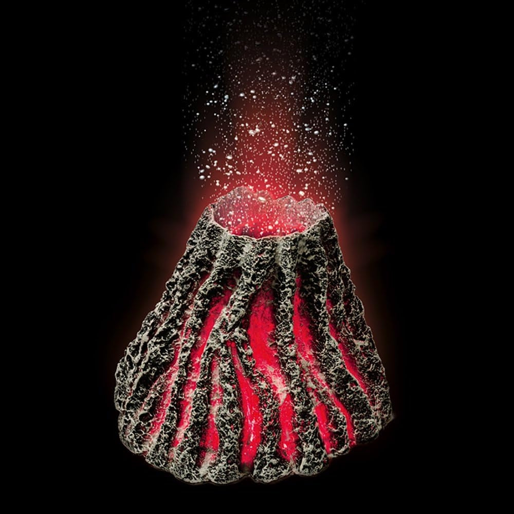 Hydor Show Kit Box Volcano Ornament with Aerator and LED Lighting