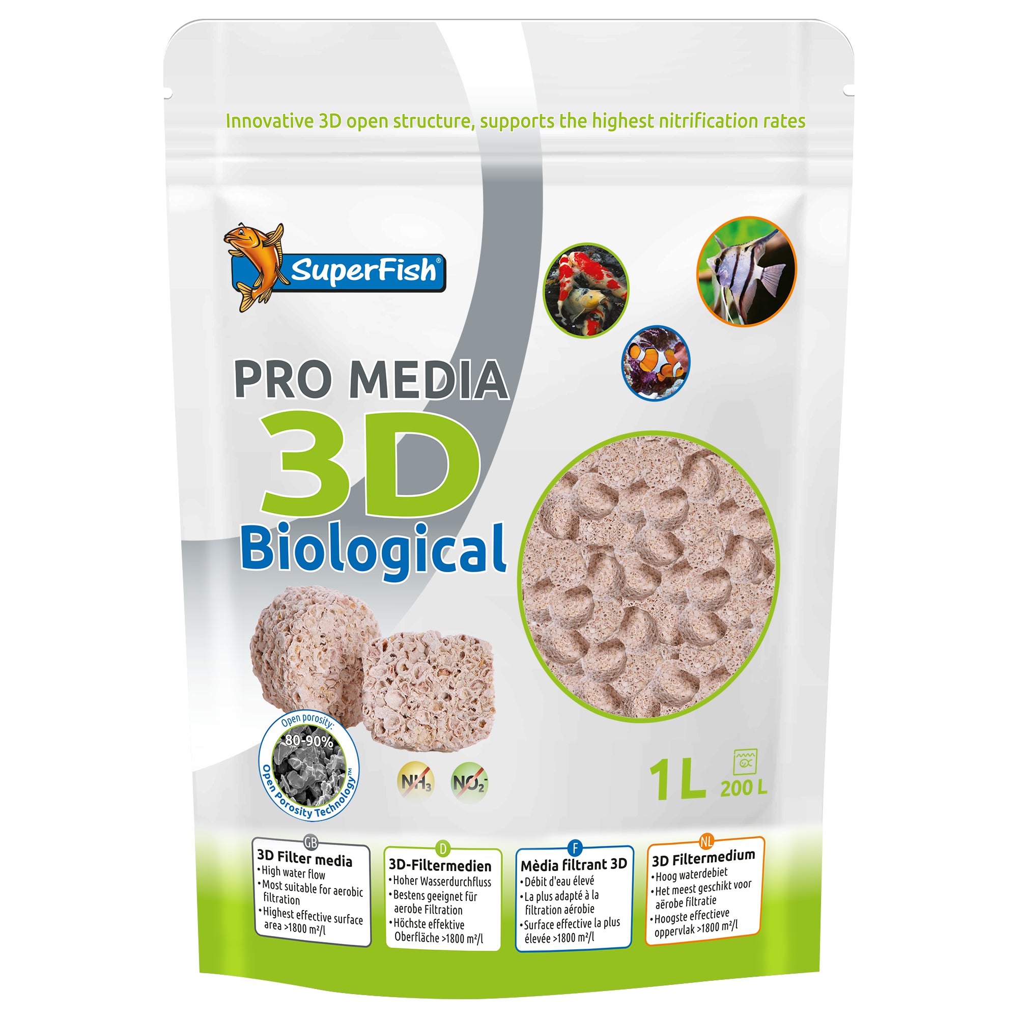 SuperFish PRO MEDIA 3D Biological Filter Media 1L