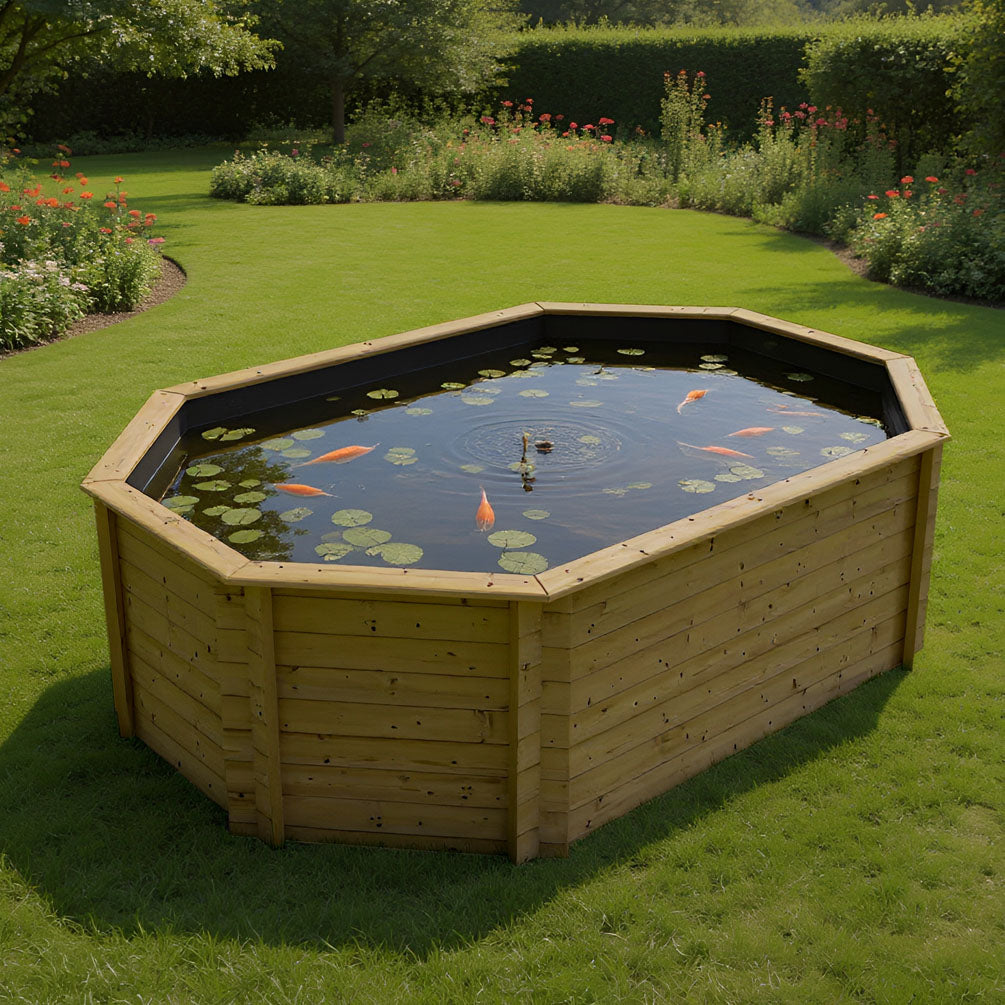 The Garden Timber Company Wooden Fish Ponds 12x8ft Octagonal 1099mm Height 6452L