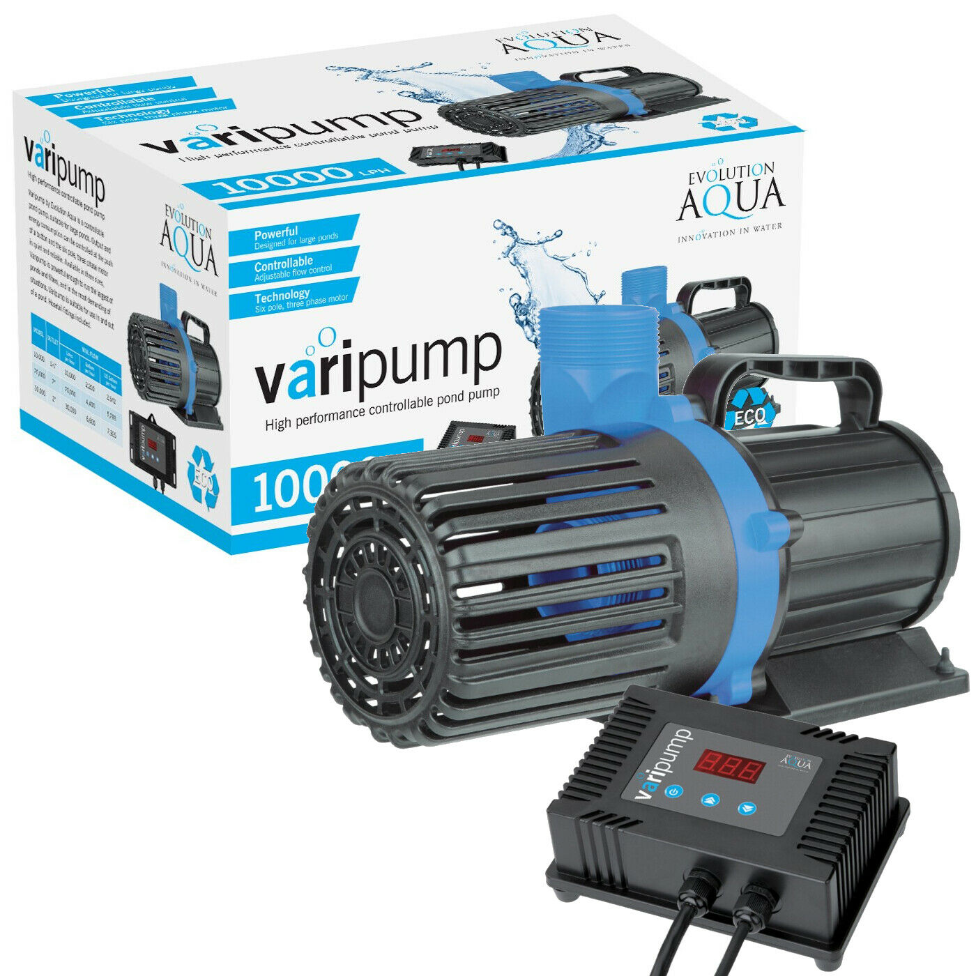 Evolution Aqua Varipump Variable Flow Pond Pump 10000L/h