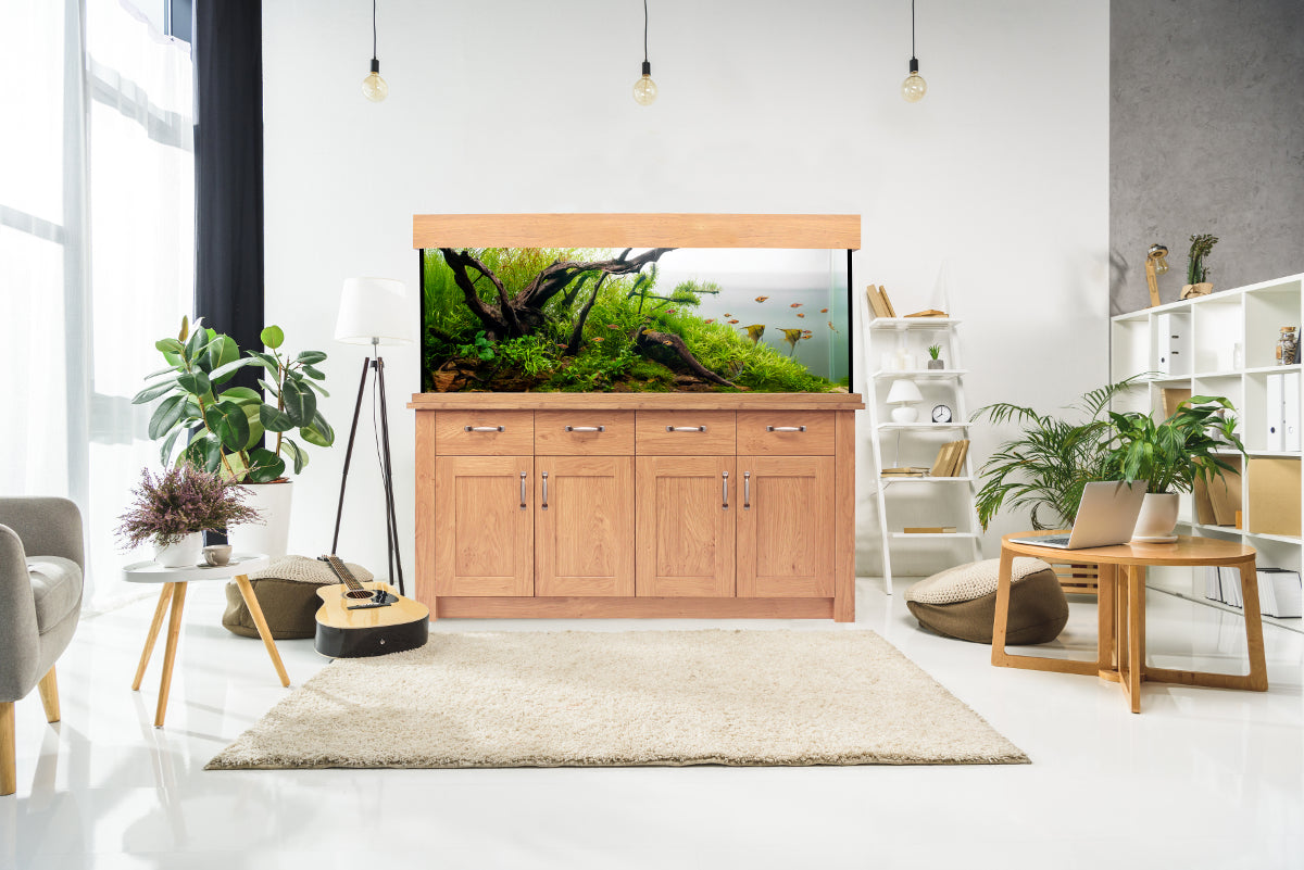 Aqua One Oak Style Aquarium Fish Tank with Cabinet 150cm 300L