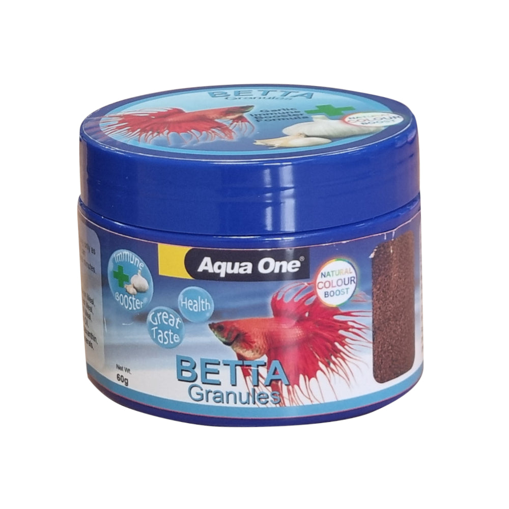 Aqua One Betta Colour Boost Granules with Garlic 60g Real Aquatics