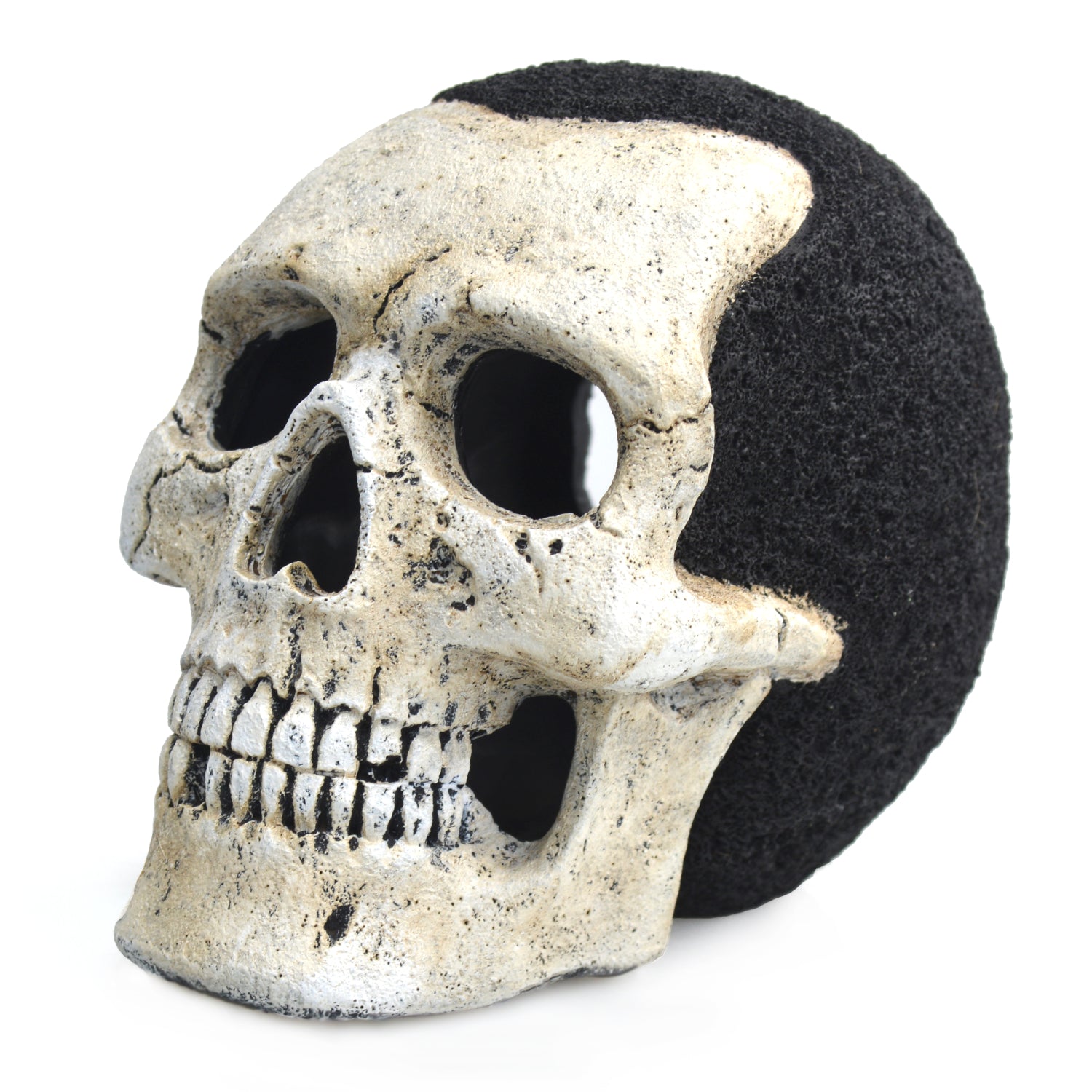 Aqua One Resin Aquarium Ornaments Black & White Skull