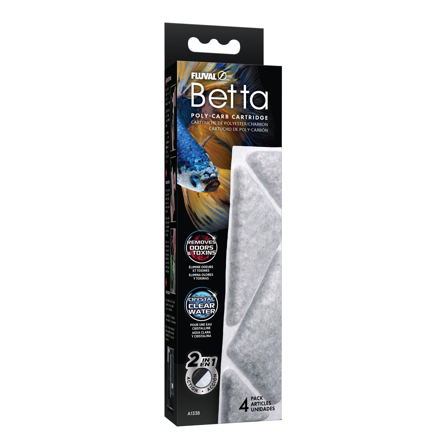 Fluval Betta Poly-Carb Filter Cartridge Pack of 4
