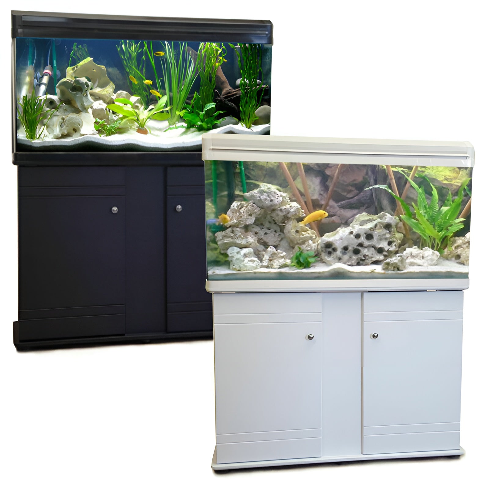 BOYU Aquarium Fish Tank & Cabinet 100cm 150L Black / White