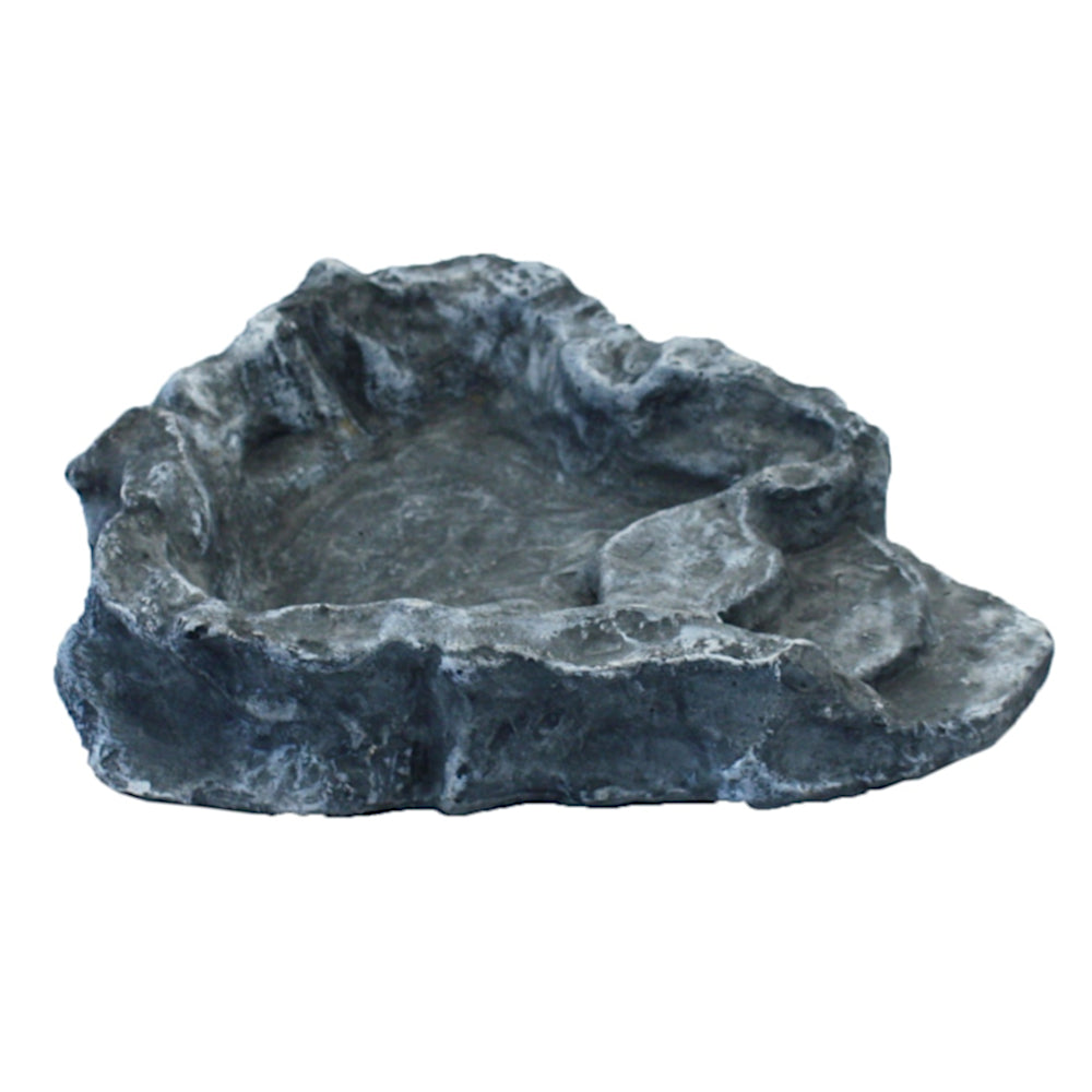 Komodo Reptile Feeding Drinking Terraced Rock Bowl Grey 3 Sizes