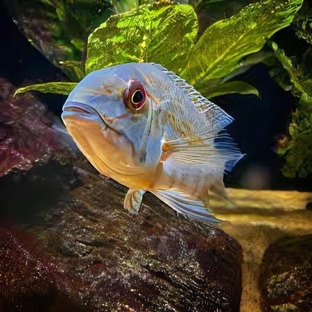 True Parrot Cichlid Hoplarchus Psittatus 10cm - Real Aquatics