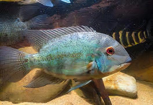 True Parrot Cichlid Hoplarchus Psittatus 10cm - Real Aquatics