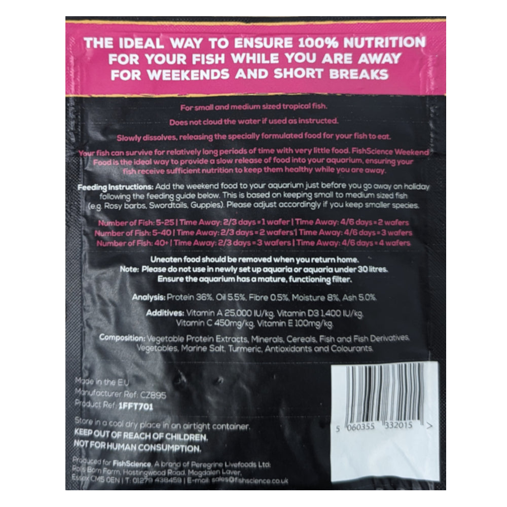 FishScience Weekend Food Wafers 5 days 20g