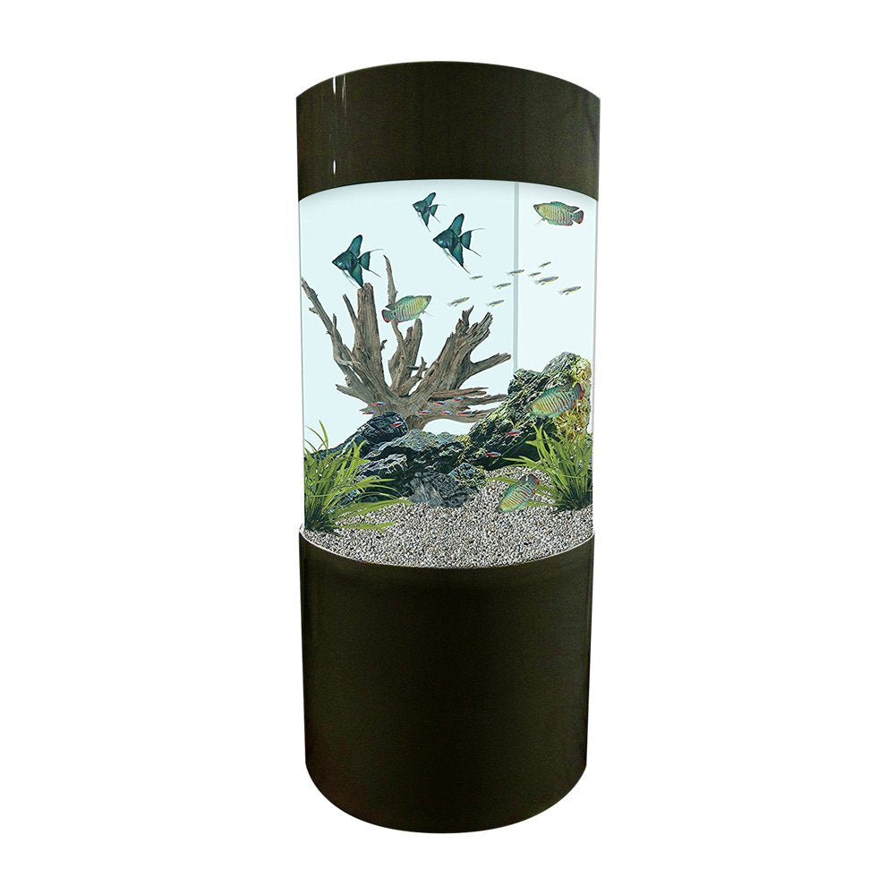 Column Aquarium Fish Tank Gloss Black 147L Real Aquatics