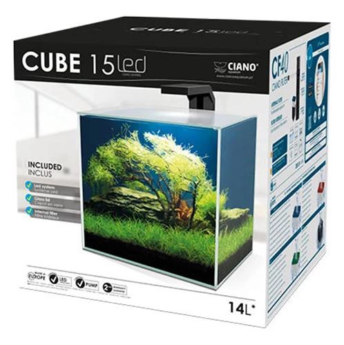 Ciano Shrimp Aquarium Tank CUBE 15 & Led Lighting 14.5L