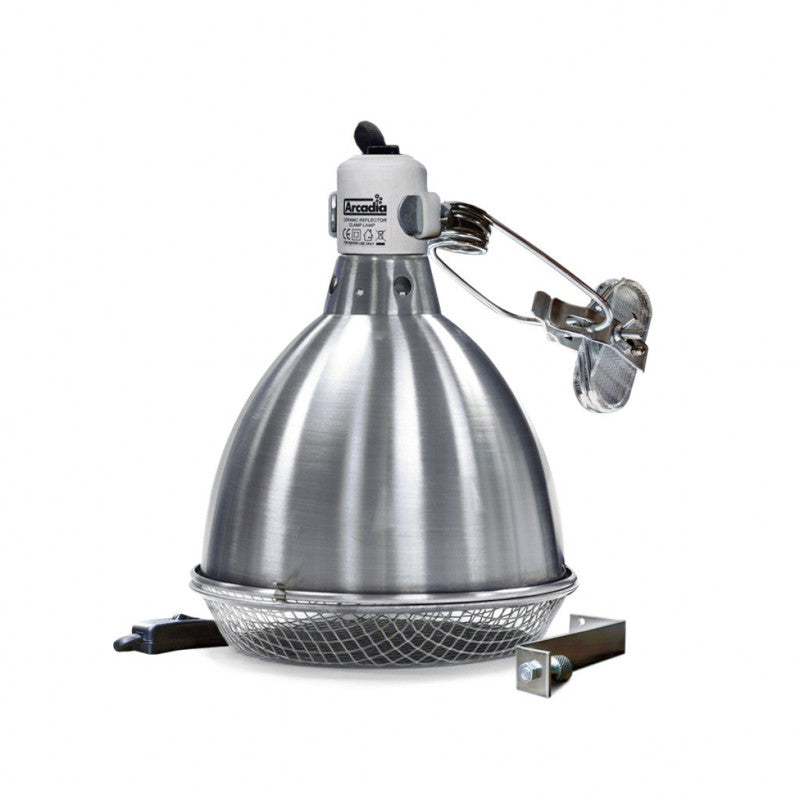 Arcadia Reflector Clamp Lamp With Ceramic holder E27 20cm Stainless Steel