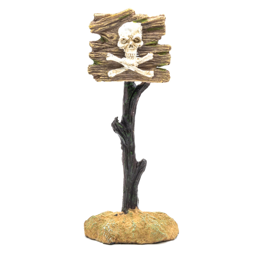 AquaSpectra Aquarium Ornaments Skull & Crossbones Sign