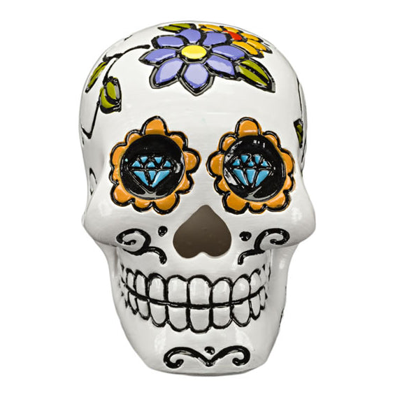 Penn Plax Sugar Skull Aquarium Ornament White