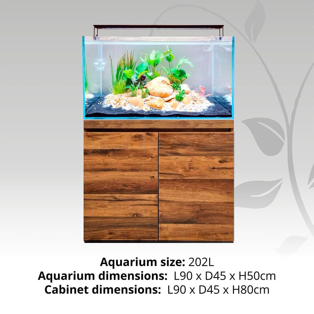 Fluval Visi-White 90 Aquascaping Aquarium & Cabinet Set 202L – Hunton Oak