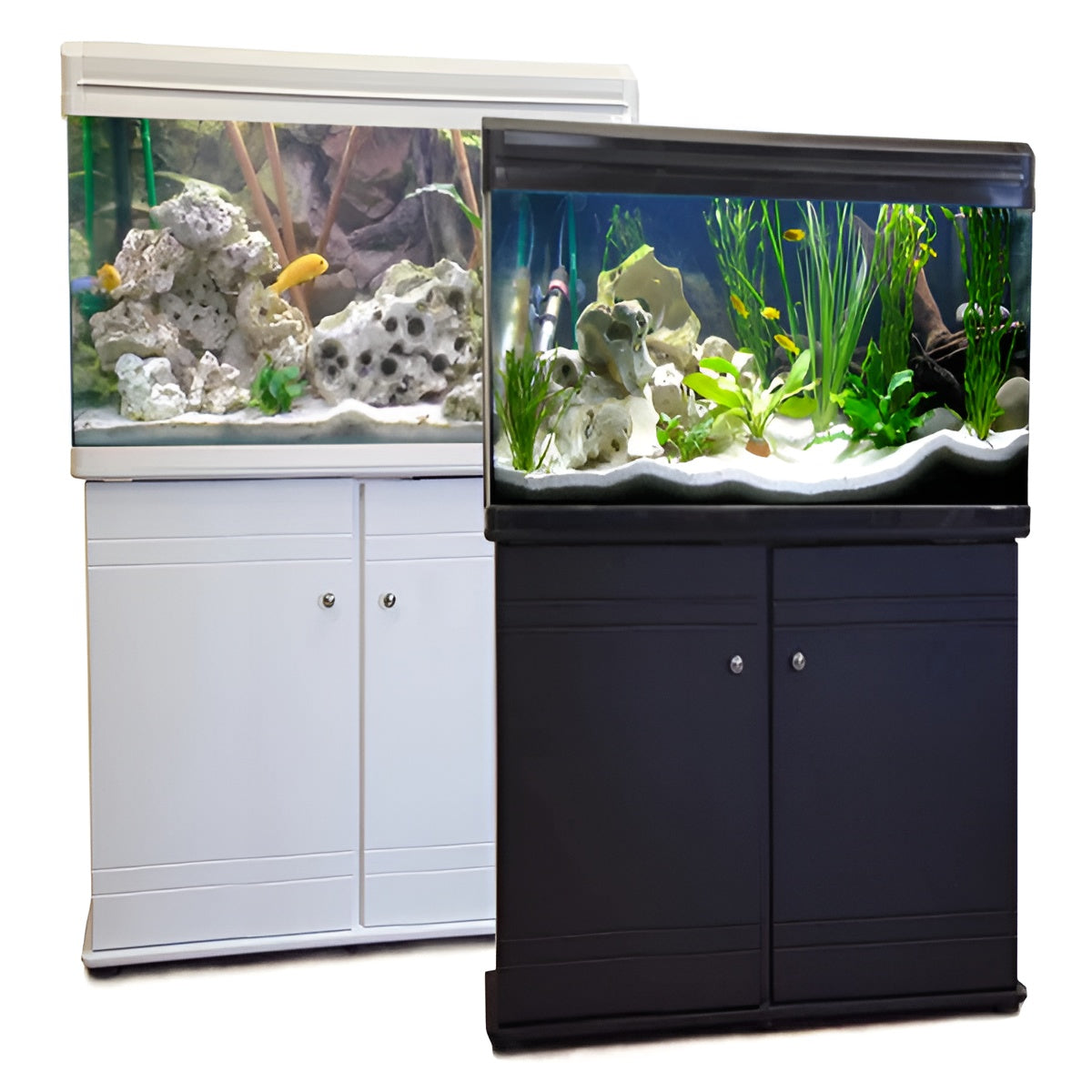BOYU Aquarium Fish Tank & Cabinet 60cm 80L Black / White